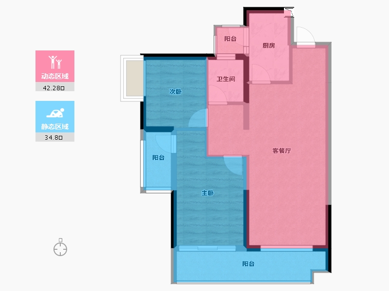 四川省-绵阳市-绵阳CBD万达广场-69.02-户型库-动静分区