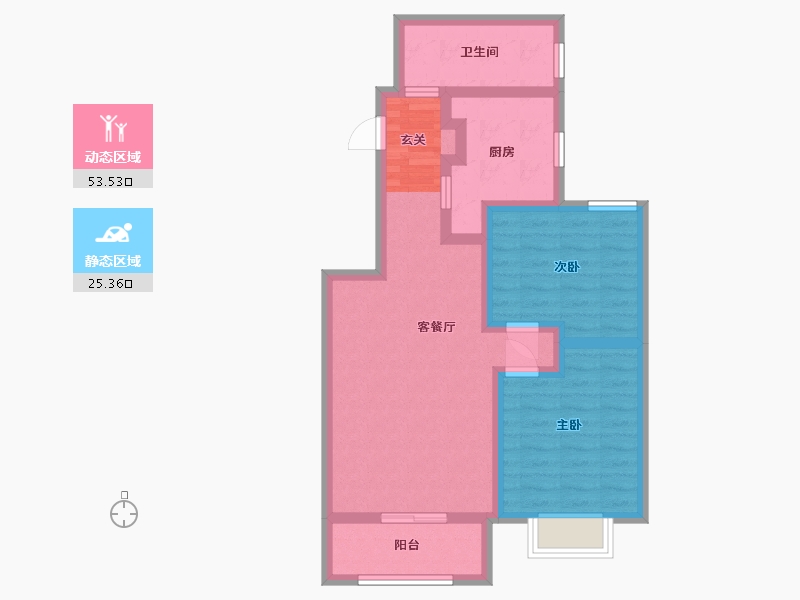 天津-天津市-香江健康小镇-68.96-户型库-动静分区