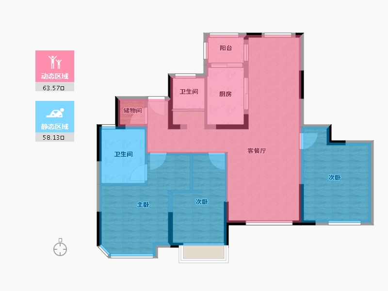 江苏省-南京市-金浦御龙湾-109.47-户型库-动静分区