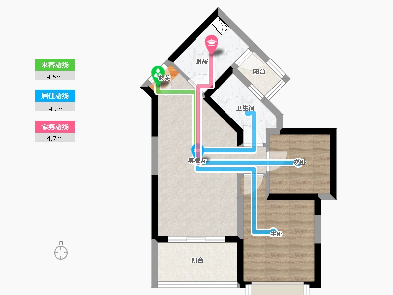 四川省-成都市-恒大中央广场二期��T-50.99-户型库-动静线