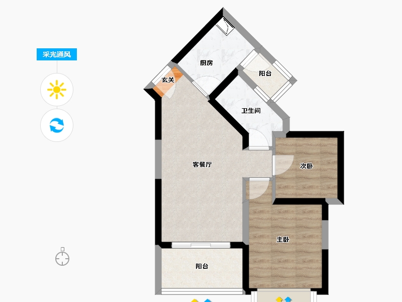 四川省-成都市-恒大中央广场二期��T-50.99-户型库-采光通风