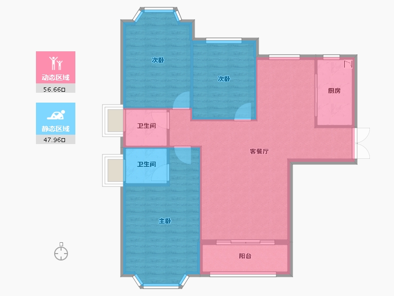 江西省-九江市-中辉・世纪城-95.69-户型库-动静分区