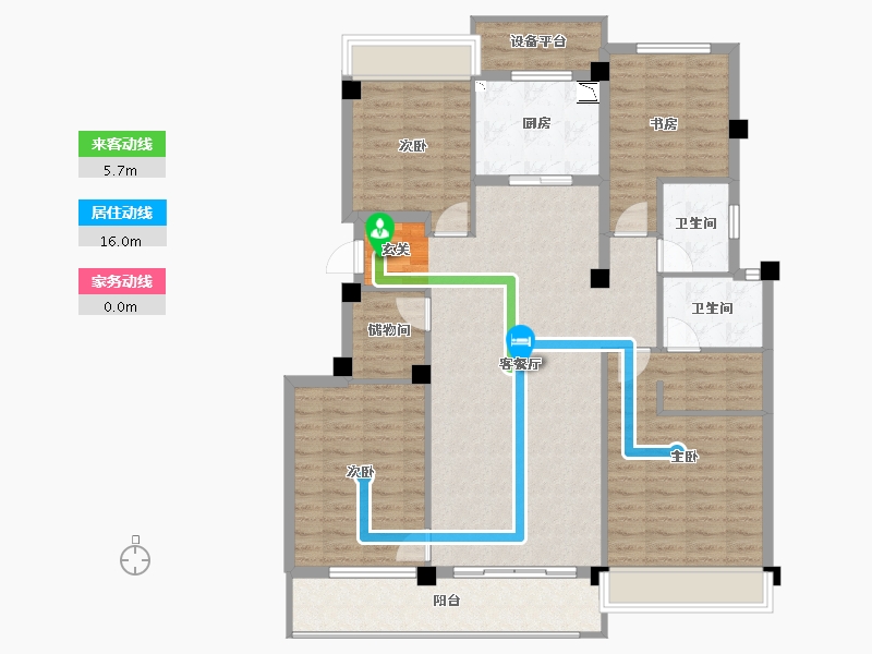 浙江省-杭州市-地铁万科未来天空之城-124.84-户型库-动静线