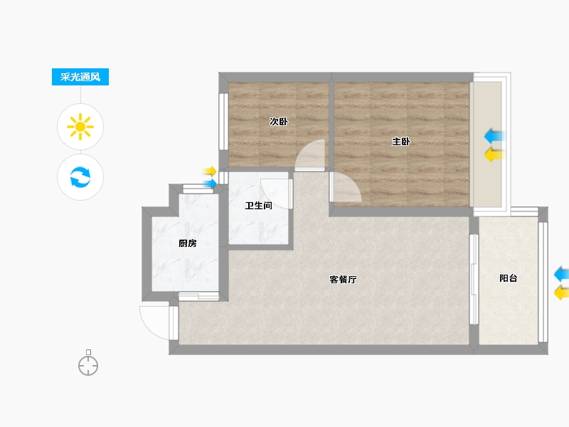 浙江省-丽水市-南锦花苑-53.09-户型库-采光通风