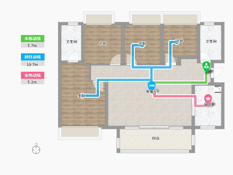 四川省-德阳市-吾悦新城-104.00-户型库-动静线