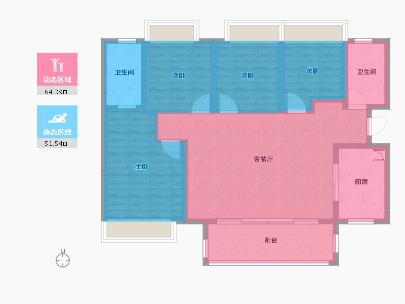 四川省-德阳市-吾悦新城-104.00-户型库-动静分区