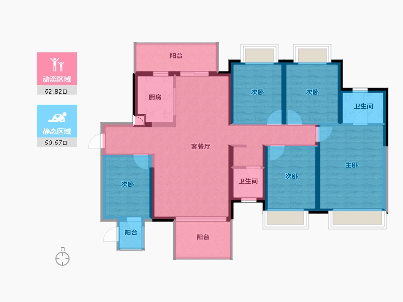 广西壮族自治区-南宁市-华润万象华府-110.36-户型库-动静分区