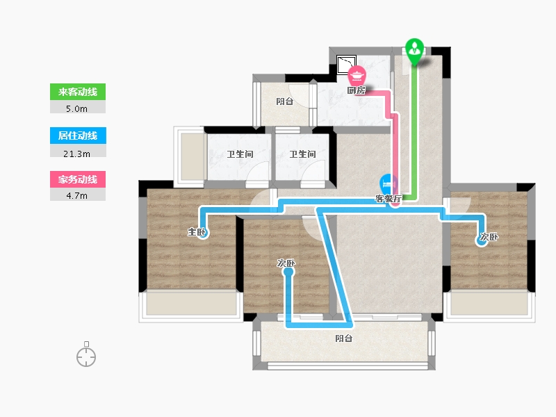 重庆-重庆市-金科黛山悦府-74.55-户型库-动静线