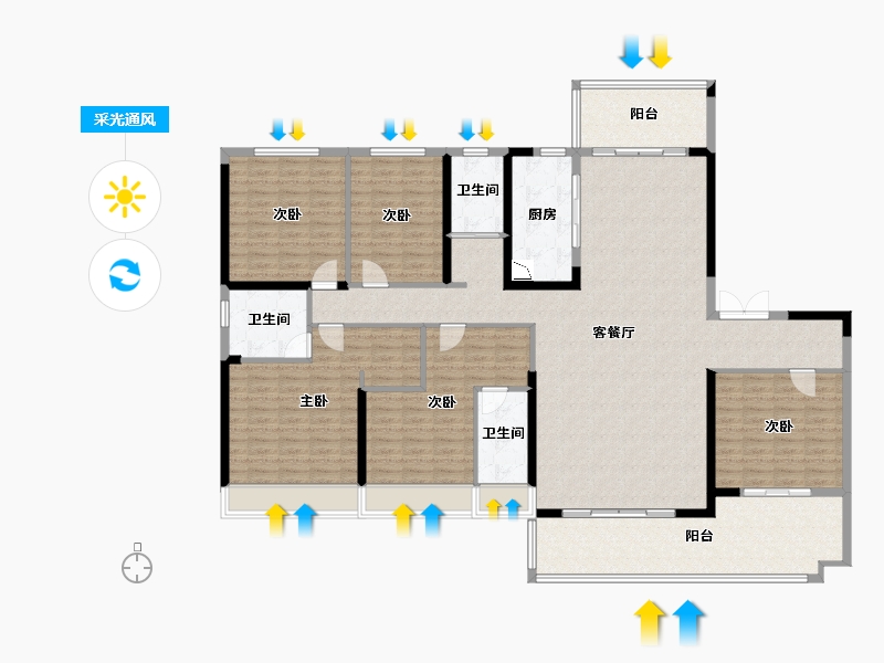 广西壮族自治区-柳州市-碧桂园翡翠湾-195.99-户型库-采光通风