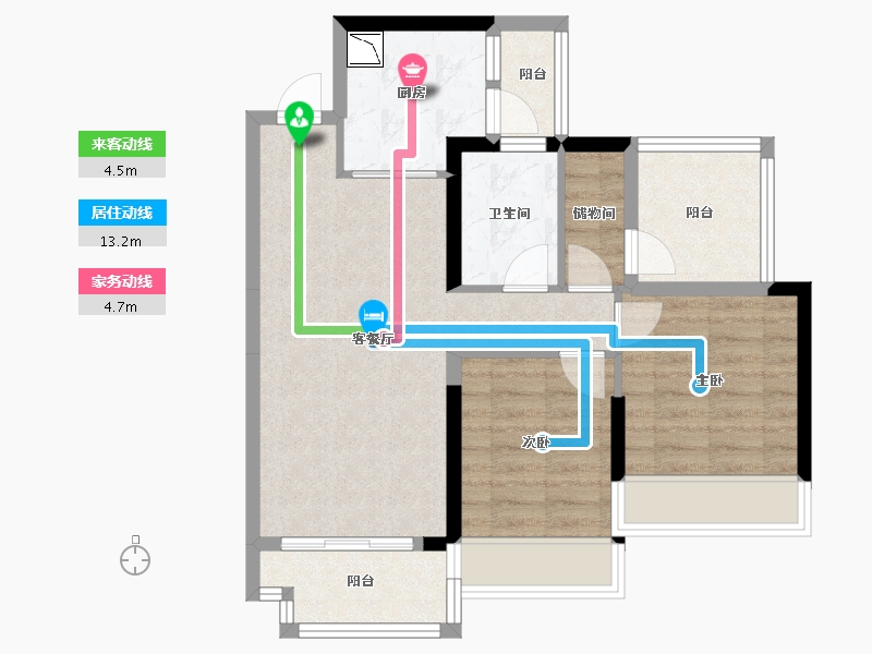 广东省-惠州市-奥园尚雅花园-67.18-户型库-动静线