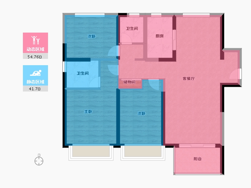 福建省-漳州市-中海上湾-86.00-户型库-动静分区