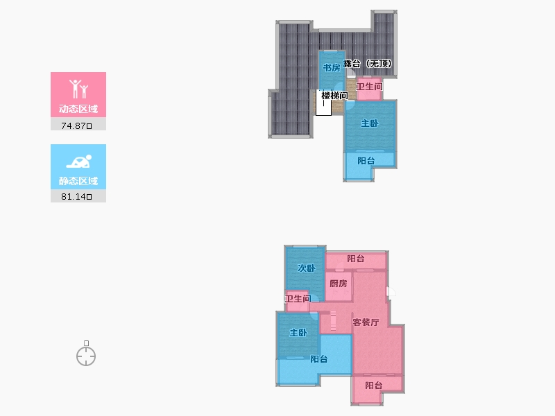 重庆-重庆市-卓然翡翠湾-200.14-户型库-动静分区