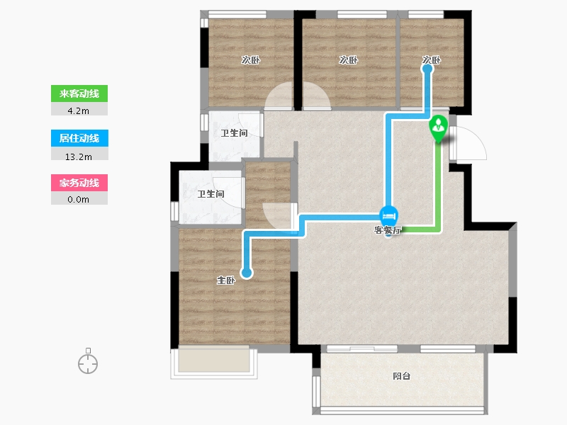 江西省-赣州市-　龙湖佳兴紫云台-100.80-户型库-动静线