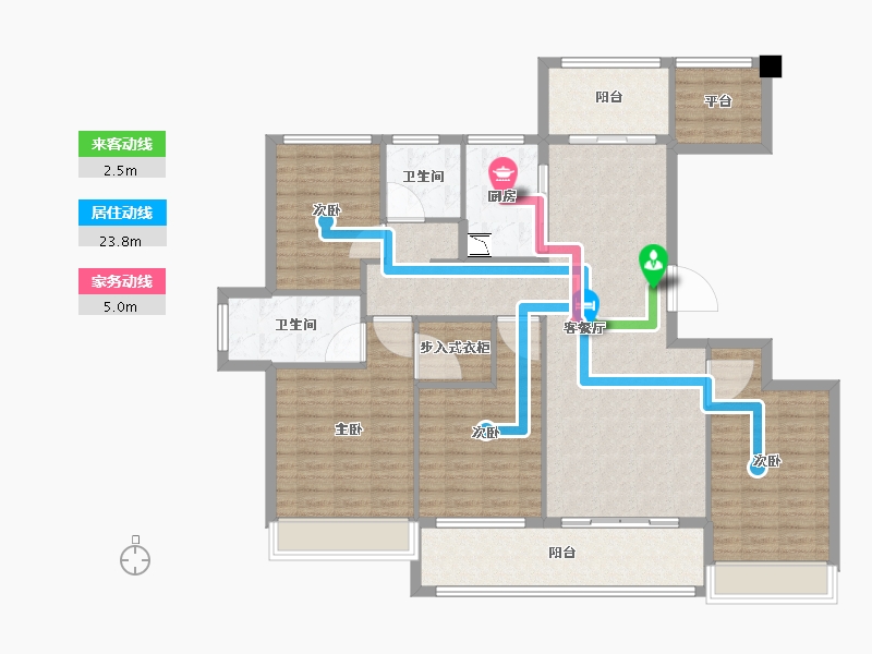 浙江省-舟山市-杨柳郡-137.00-户型库-动静线