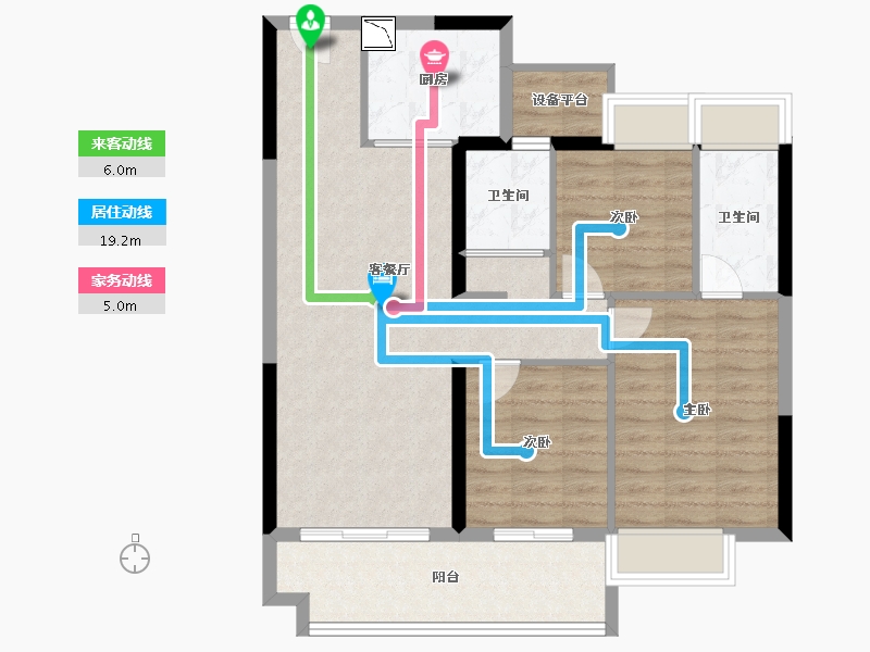 安徽省-安庆市-碧桂园东方印-87.66-户型库-动静线