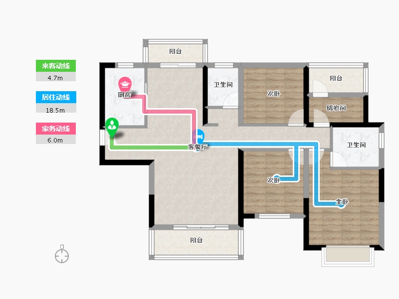 湖南省-长沙市-中建悦和城-104.21-户型库-动静线