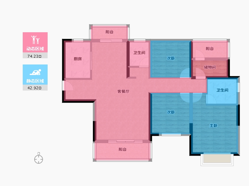 湖南省-长沙市-中建悦和城-104.21-户型库-动静分区