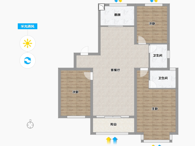 河南省-安阳市-文和苑-115.00-户型库-采光通风