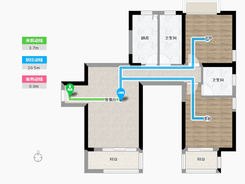 青海省-海南藏族自治州-观澜湖上东区Ⅱ区-74.37-户型库-动静线