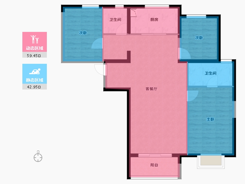 河北省-石家庄市-万科・公园大道-92.44-户型库-动静分区