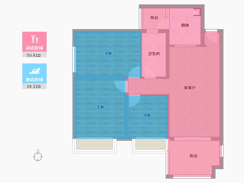 青海省-海南藏族自治州-保利中央海岸-77.07-户型库-动静分区