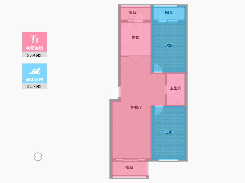 黑龙江省-哈尔滨市-锦源华府-78.58-户型库-动静分区