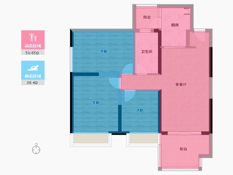 青海省-海南藏族自治州-保利中央海岸-77.05-户型库-动静分区