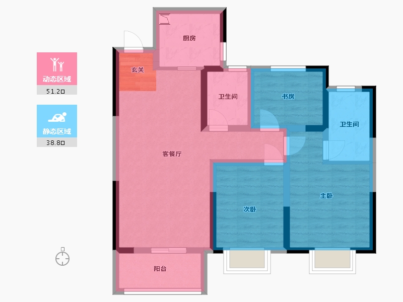 河南省-洛阳市-华耀城佳兆业水岸新都-79.00-户型库-动静分区