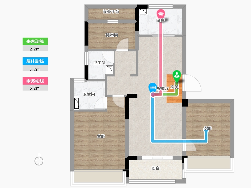 浙江省-杭州市-德信时光之宸-77.01-户型库-动静线