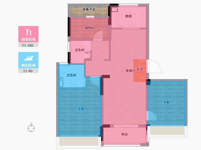 浙江省-杭州市-德信时光之宸-77.01-户型库-动静分区