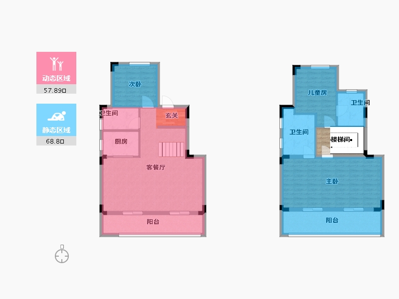 湖南省-长沙市-和泓桃李春风-119.96-户型库-动静分区