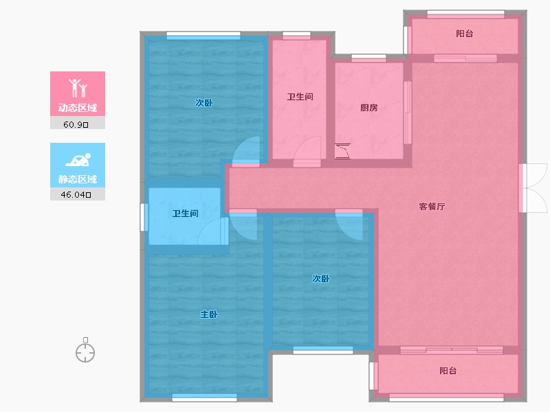 河南省-洛阳市-宜阳建业森林半岛-94.55-户型库-动静分区