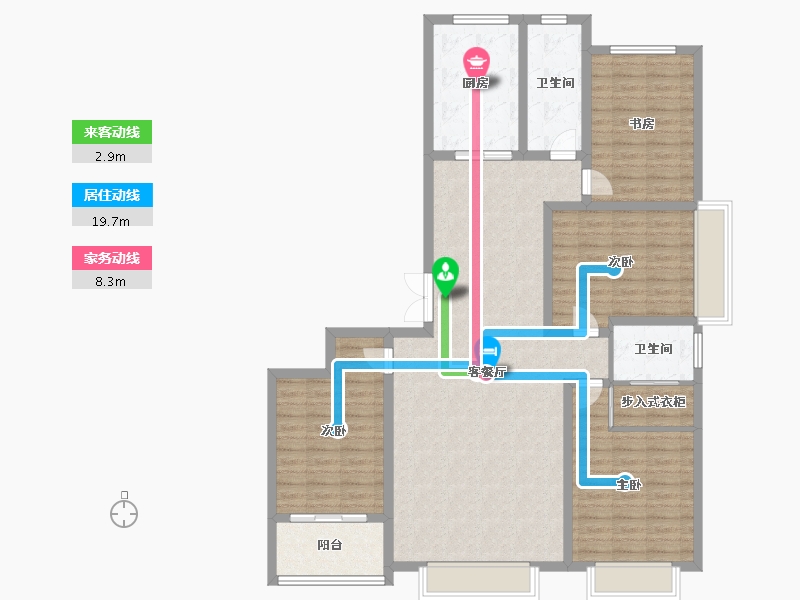 山东省-潍坊市-龙都现代城-128.00-户型库-动静线