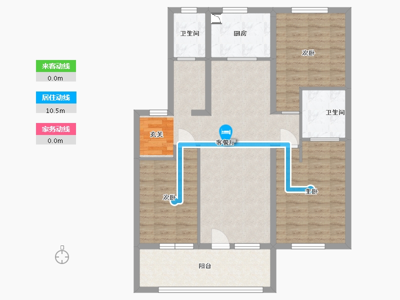 山东省-青岛市-万科・金域北岸-90.40-户型库-动静线