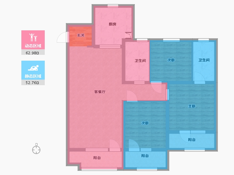 山东省-青岛市-金地・格林美景-102.40-户型库-动静分区