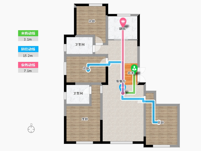 辽宁省-大连市-天下粮仓B区-122.59-户型库-动静线