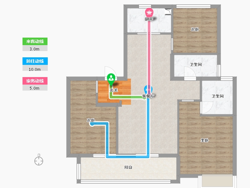 江苏省-南通市-万科翡翠东第（万科院子）-94.40-户型库-动静线