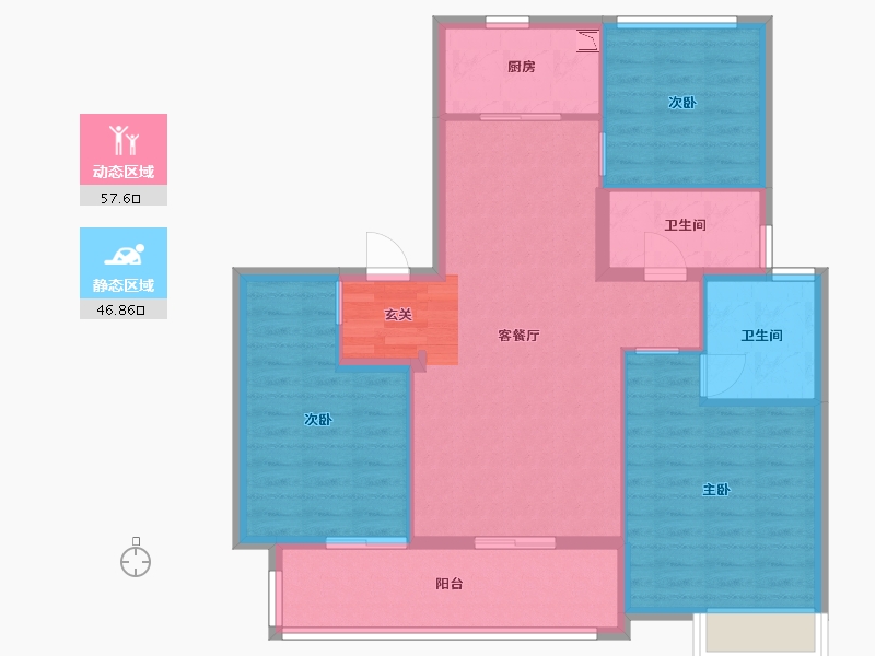 江苏省-南通市-万科翡翠东第（万科院子）-94.40-户型库-动静分区