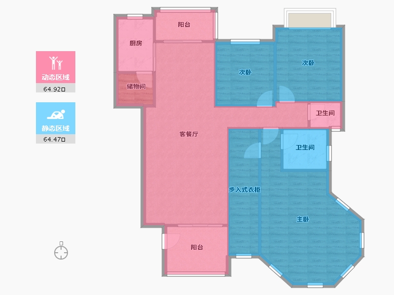 辽宁省-大连市-邻海园-118.72-户型库-动静分区