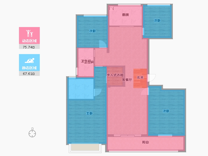 江苏省-南通市-滨江曙光之星-128.80-户型库-动静分区