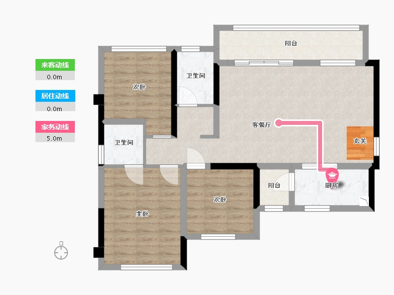 四川省-宜宾市-正黄・翡翠堂-86.07-户型库-动静线