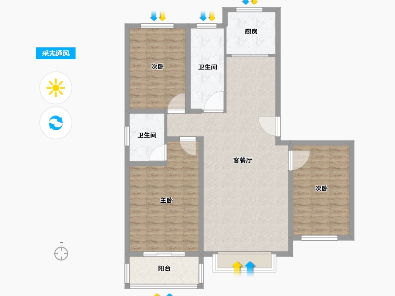 河北省-保定市-中诚晶典-110.01-户型库-采光通风