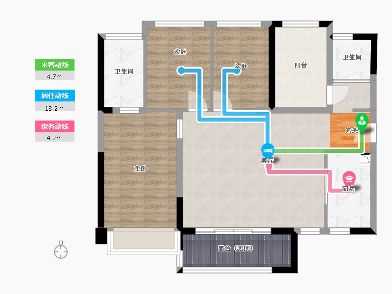 广东省-佛山市-碧桂园・首座-88.44-户型库-动静线