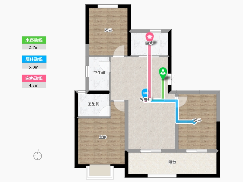 陕西省-西安市-蓝光长岛国际社区-80.48-户型库-动静线