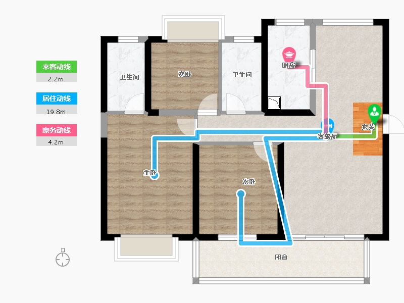 江苏省-无锡市-碧桂园南光城-95.63-户型库-动静线