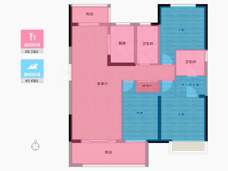 河南省-郑州市-华侨城二号院-97.80-户型库-动静分区