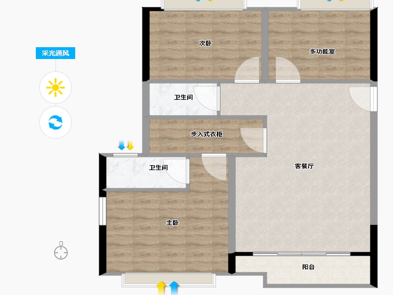 福建省-泉州市-晋江新塘宝龙世家-80.00-户型库-采光通风