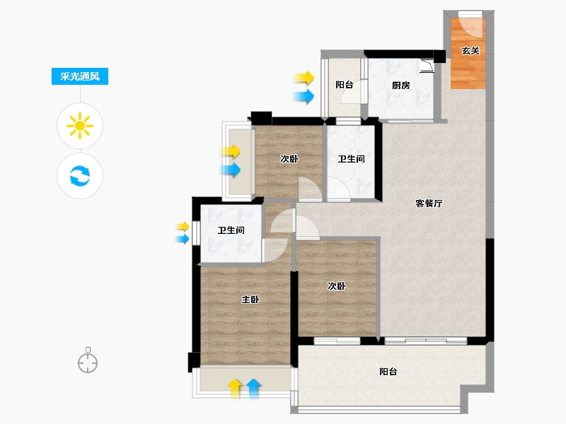 广东省-湛江市-博达峰境-84.57-户型库-采光通风