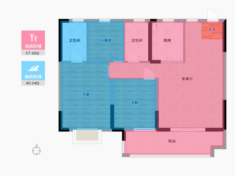 江西省-南昌市-联发万科西岸春风-88.00-户型库-动静分区