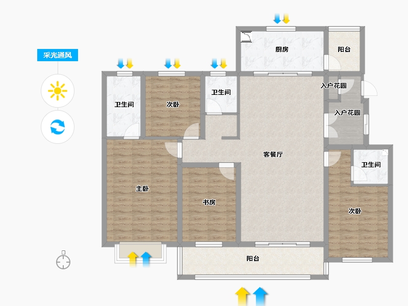 陕西省-西安市-白鹿汀洲-137.79-户型库-采光通风